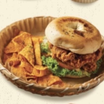 Golden Crispy Chicken Bagel